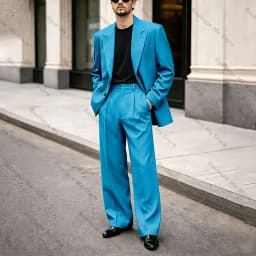 Chic Men's Black Suit Oversized Peak Lapel Double Breasted Outfit Casual Formal Business Wedding Party Prom Tuxedo 2 Piece