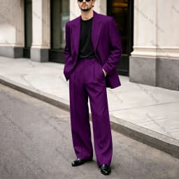 Chic Men's Black Suit Oversized Peak Lapel Double Breasted Outfit Casual Formal Business Wedding Party Prom Tuxedo 2 Piece
