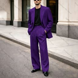 Chic Men's Black Suit Oversized Peak Lapel Double Breasted Outfit Casual Formal Business Wedding Party Prom Tuxedo 2 Piece