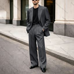 Chic Men's Black Suit Oversized Peak Lapel Double Breasted Outfit Casual Formal Business Wedding Party Prom Tuxedo 2 Piece