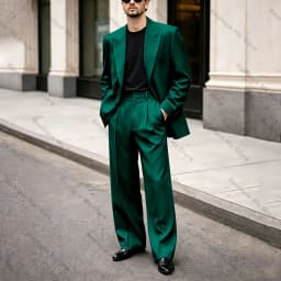 Chic Men's Black Suit Oversized Peak Lapel Double Breasted Outfit Casual Formal Business Wedding Party Prom Tuxedo 2 Piece