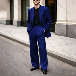 Chic Men's Black Suit Oversized Peak Lapel Double Breasted Outfit Casual Formal Business Wedding Party Prom Tuxedo 2 Piece