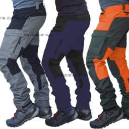Waterproof Cargo Pants Men Summer Long Work Trousers Male Outdoor Color Block Multi Pockets Sports Camping Fishing Pant