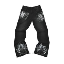 High Street Letter Embroidery Washed Blue Baggy Jeans for Men Straight Vintage Loose Casual Denim Pants Oversized Ropa Hombre