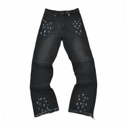 High Street Letter Embroidery Washed Blue Baggy Jeans for Men Straight Vintage Loose Casual Denim Pants Oversized Ropa Hombre