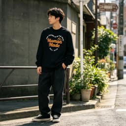 2026 New Human Made Logo Print Crewneck Long Sleeve T Shirt Couple Unisex Top