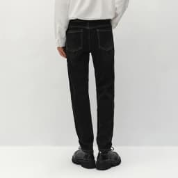 Semir Men Jeans Fleece Lined Stretch Skinny Fit Whisker Wash 2026 Vintage Commuter Warm Slim Urban Casual Denim Trousers