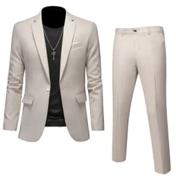 Plus Size 6XL 5XL Men's Suit Coat+2 Piece Pants/Business Fashion Office Dress/Slim Fit High Quality Groom Wedding Dress Suit Set