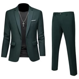 Plus Size 6XL 5XL Men's Suit Coat+2 Piece Pants/Business Fashion Office Dress/Slim Fit High Quality Groom Wedding Dress Suit Set