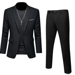 Plus Size 6XL 5XL Men's Suit Coat+2 Piece Pants/Business Fashion Office Dress/Slim Fit High Quality Groom Wedding Dress Suit Set