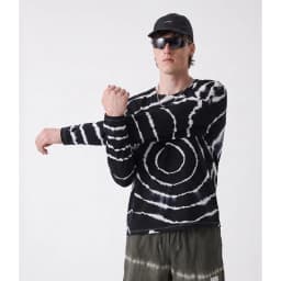 Men's Black & White Tie-Dye Merino Wool Long Sleeve T-Shirt – Soft & Stretchy Outdoor Base Hiking & Running