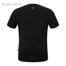 PLEIN SKULL Men's High Stretch Short Sleeve Top Classic Summer Breathable High Street T-shirt Round Neck Business Sports shirt
