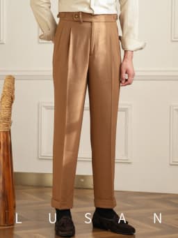 Men's Commuter All-match Naples High Waist Micro Straight Casual Pants Retro Autumn Business Pants