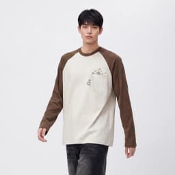 Semir Men Tshirt Long Sleeve Raglan Sleeve Retro College Style 2026 Autumn Couple Pullover Casual Everyday Top Daily