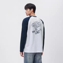Semir Men Tshirt Long Sleeve Raglan Sleeve Retro College Style 2026 Autumn Couple Pullover Casual Everyday Top Daily