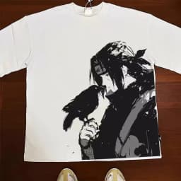 Men Washed Anime Naruto Print T Shirt Hip Hop Streetwear T-Shirt Harajuku Cotton Short Sleeve Casual Tshirt Summer Tops Tees