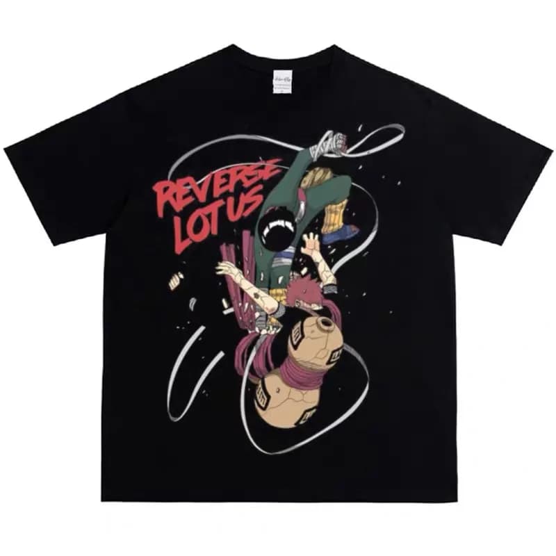 Men Washed Anime Naruto Print T Shirt Hip Hop Streetwear T-Shirt Harajuku Cotton Short Sleeve Casual Tshirt Summer Tops Tees