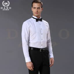 2026 DR DARO UOMO Mens Shirts White Tuxedo Shirt Party Wedding Shirt 883-White