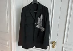 TOP-YAMAMOTO's original design of a black casual jacket made of dove wool suit