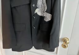 TOP-YAMAMOTO's original design of a black casual jacket made of dove wool suit