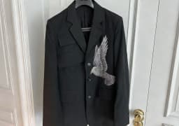 TOP-YAMAMOTO's original design of a black casual jacket made of dove wool suit