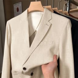 Mens Linen Blazer Unstructured Summer Jacket Quiet Luxury Smart Casual Lightweight Resort Wear Breathable Cooling Lyocell Coat