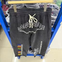 New Arrival Black Oversize Paly Pants Men Women Best Quality Washing Printing Casual Trousers