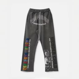 New Arrival Black Oversize Paly Pants Men Women Best Quality Washing Printing Casual Trousers