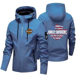 2026 Harley Davidson Man Autumn Hooded Jacket Motorcycle Windproof Coat Outdoors Mountaineering Zipper Jacket Casual Fashion Top