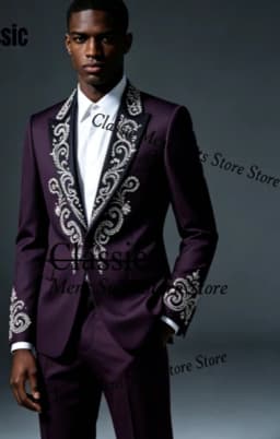 Customized Gem Diamond Men Suit 2 Pieces Set Male Party Blazers Luxury Groom Wedding Tuxedos Slim Sequins trajes para hombre