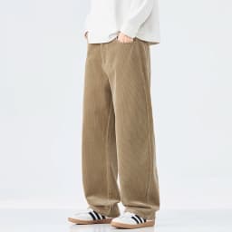 Men Corduroy Wide Leg Straight Pants Japan Korean Streetwear Fashion Loose Casual Vintage Stripe Cargo Trousers Man Harem Pant