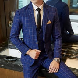 2025 Suit (Blazer+ Pants) Men's Boutique Fashion, Business Gentleman, Slim Fit, Outdoor Wedding, Plaid Trend, Banquet Suit