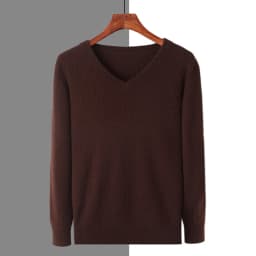 Men's 100% Pure Mink Cashmere Sweater V-neck Pullover Knit Bottoming Shirt Autumn And Winter New Long-Sleeve High-End Mink Tops