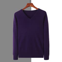 Men's 100% Pure Mink Cashmere Sweater V-neck Pullover Knit Bottoming Shirt Autumn And Winter New Long-Sleeve High-End Mink Tops