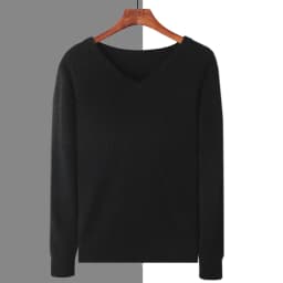 Men's 100% Pure Mink Cashmere Sweater V-neck Pullover Knit Bottoming Shirt Autumn And Winter New Long-Sleeve High-End Mink Tops