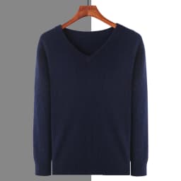 Men's 100% Pure Mink Cashmere Sweater V-neck Pullover Knit Bottoming Shirt Autumn And Winter New Long-Sleeve High-End Mink Tops