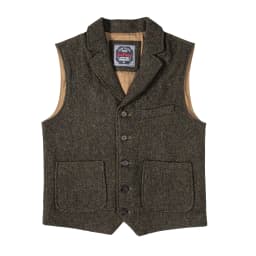 MJ-0004B 100% Wool Vintage Stylish Waistcoat 560 GSM Mens Casual Tweed Vest Red Tornado