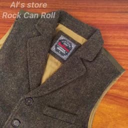 MJ-0004B 100% Wool Vintage Stylish Waistcoat 560 GSM Mens Casual Tweed Vest Red Tornado