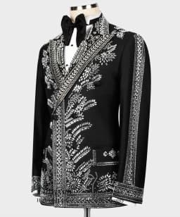 Formal Luxury Diamond Men Suits Shiny Beaded Crystals Groom Wedding Tuxedos Customized Party Blazers Business vestidos de novia