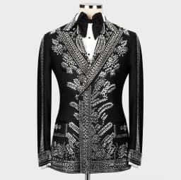 Formal Luxury Diamond Men Suits Shiny Beaded Crystals Groom Wedding Tuxedos Customized Party Blazers Business vestidos de novia