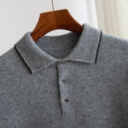 Spring/Summer New Short Sleeved 100% Pure Wool Men's POLO Pullover Vest Casual Business Loose Solid Solor T-Shirt Men's Clothing