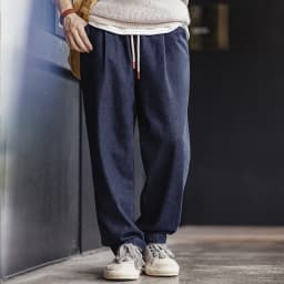Maden Casual 10oz Jogger Denim Jeans with Elastic Waist Drawstring Washed Straight Trousers for Men's Spring and Autumn Pants