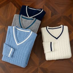 Autumn And Winter New Thickened 100 Pure Cashmere Sweater Men's V-neck Jacquard Knitted Top Warm Fashion Leisure Youth Pullover