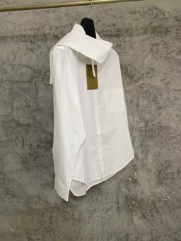Design the collar, irregular shirt, cellulose, asymmetrical hem, coat shirt