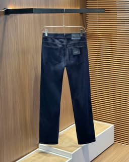 KITON Summer Letter Embroidery Red Button Straight Casual Jeans