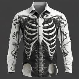 Vintage Distressed Skull Shirt Men Women Retro Long Sleeve Shirt Grunge Style 90s Punk Rock Gothic Top Loose Fit Casual Shirt
