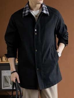 Big & Tall 8XL Mid-Length Trench Coat Oversized Casual Long Jacket Outerwear Korean Fashion Mens Jacket Autumn Winter Coats