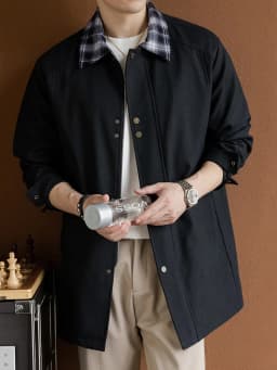 Big & Tall 8XL Mid-Length Trench Coat Oversized Casual Long Jacket Outerwear Korean Fashion Mens Jacket Autumn Winter Coats