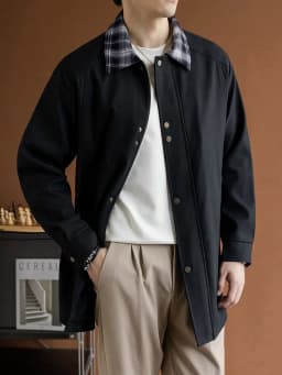 Big & Tall 8XL Mid-Length Trench Coat Oversized Casual Long Jacket Outerwear Korean Fashion Mens Jacket Autumn Winter Coats