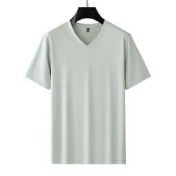 Plus-Size Ice Silk T-Shirts Men Large 9xl 8xl 7xl 6xl 5xl 2026 Summer Cool V-Neck Thin Undershirts For Big & Tall Guys